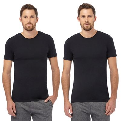 Pack of two black crew neck t-shirts